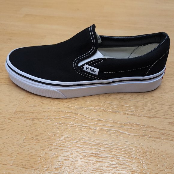 VANS Black/White Slip On Canvas Unisex Women's Size 6.5 / Men's Size 5 Like New - Picture 6 of 9